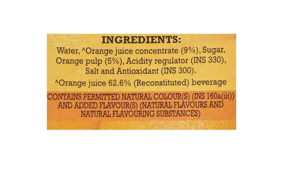 B Natural Orange    Tetra Pack  1 litre